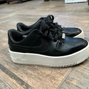 Black platform Air Force ones